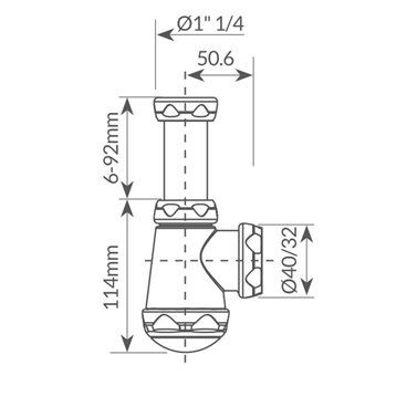 Cgc Bouteille Courte Extensible Sortie Siphon Mm