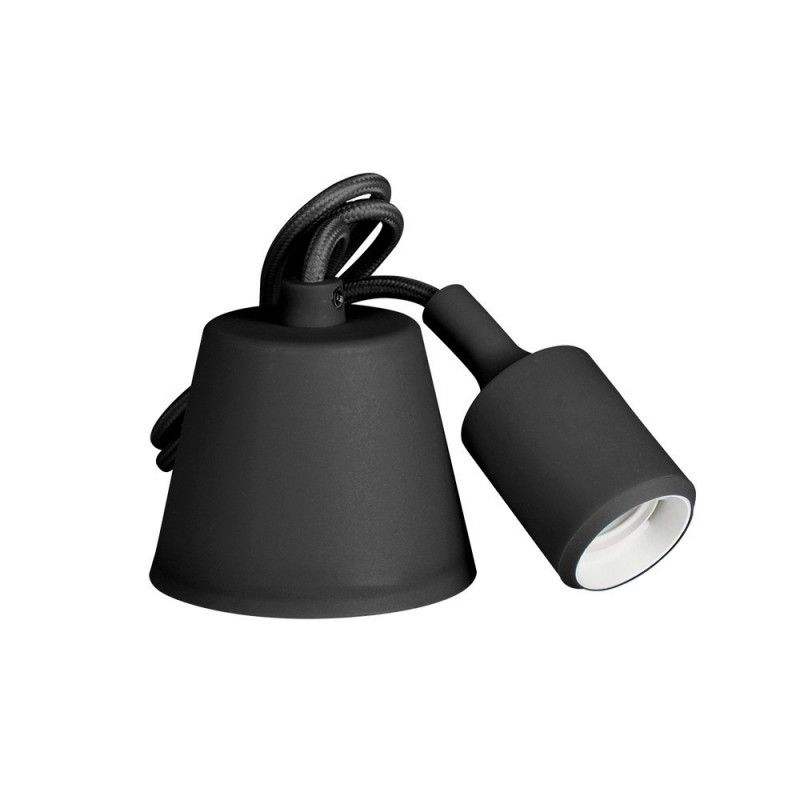 Luminária pendente de silicone e27 60w Cor Preto EDM