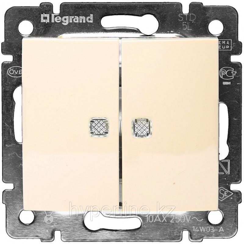 Doble interruptor luminoso VALENA marfil LEGRAND 774328