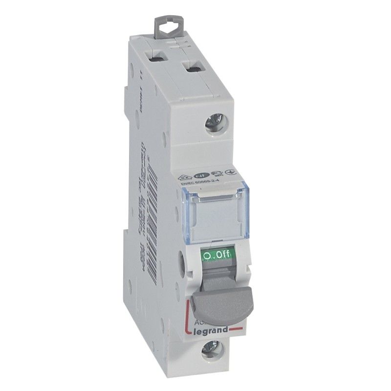 Chave seccionadora DX³-IS 1P 250V 20 A 1 módulo. LEGRAND 406401