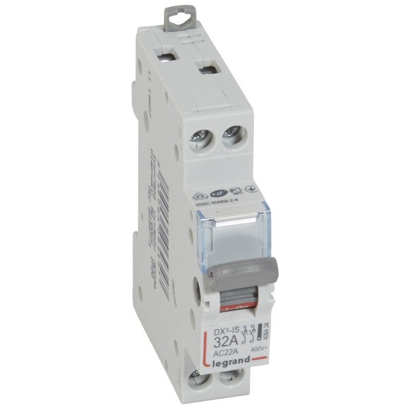 Chave seccionadora DX³-IS 2P 400 V 32 A 1 módulo. LEGRAND 406434