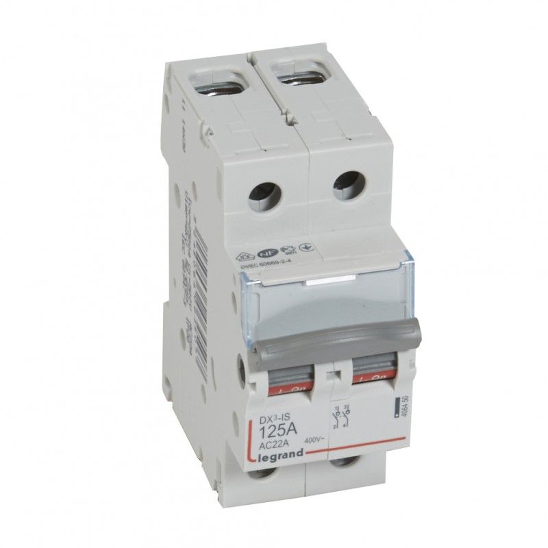 Interruptor seccionador DX³-IS 2P 400 V 125 A 2 módulos.LEGRAND 406450