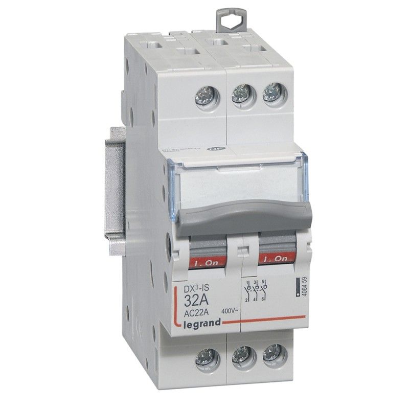 Interruptor seccionador DX³-IS 3P 400 V 32 A 2 módulos. LEGRAND 406459