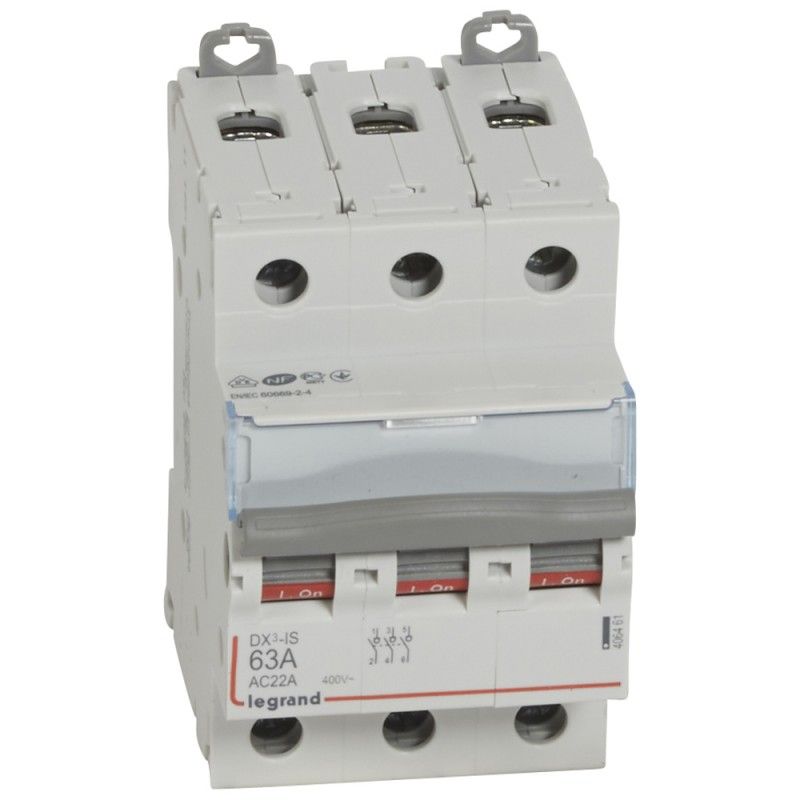 Interruptor seccionador DX³-IS 3P 400 V 63 A 3 módulos.LEGRAND 406461