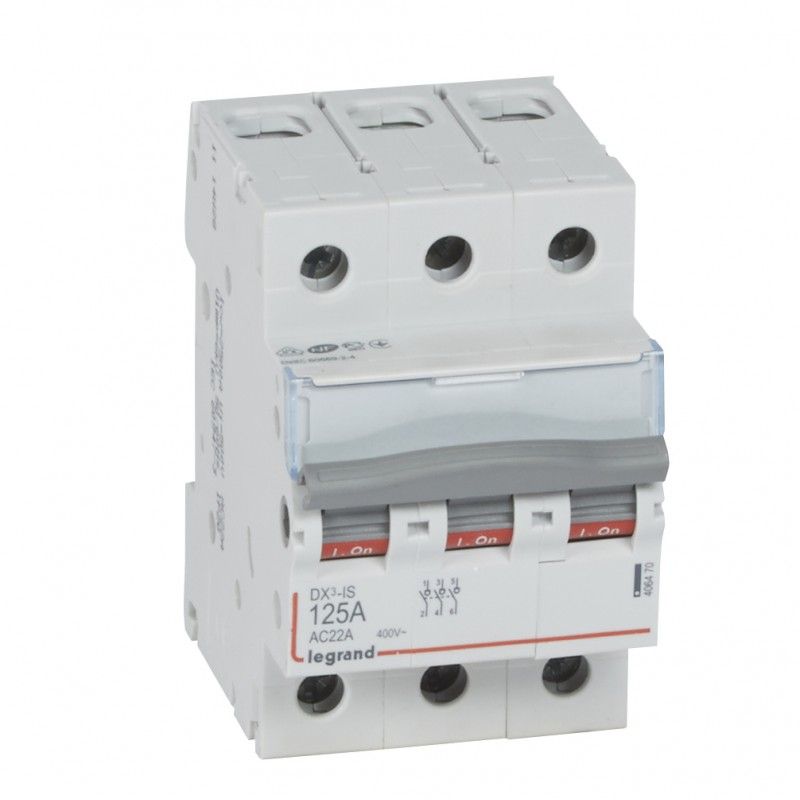 Interruptor seccionador DX³-IS 3P 400 V 125 A 3 módulos.LEGRAND 406470