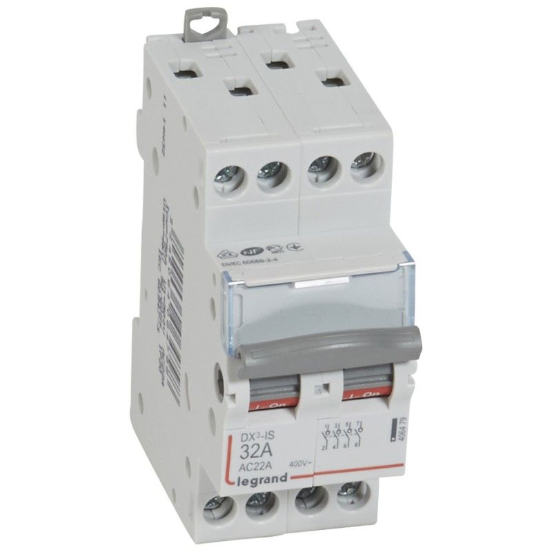 Chave seccionadora DX³-IS 4P 400 V 32 A 2 módulos. LEGRAND 406479