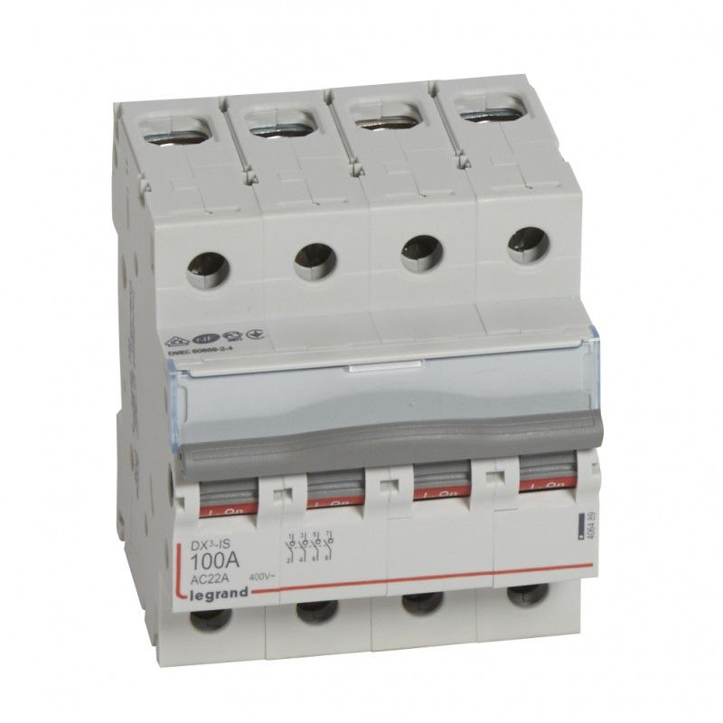 Interruptor seccionador DX³-IS 4P 400 V 100 A 4 módulos.LEGRAND 406489