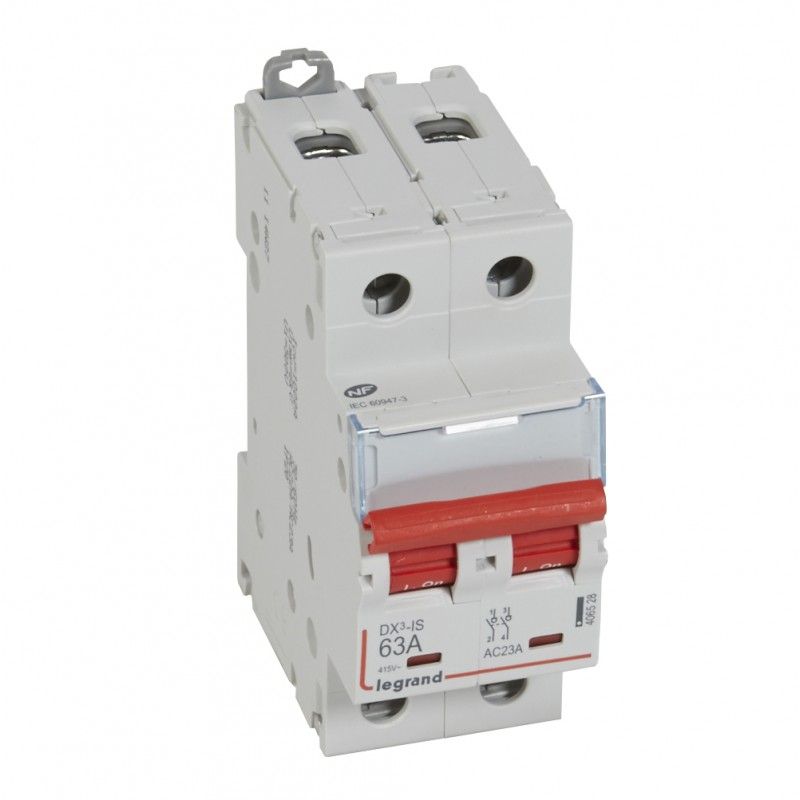 Interruptor seccionador DX³-IS -con disparo a distancia 2P -400 V- 63A – 2 módulos.LEGRAND 406528