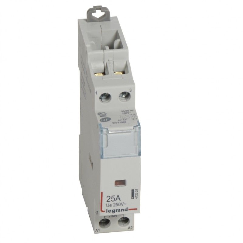 Contactor con bobina 230 V 2P 250V 25 A 2 NA 1 módulo.LEGRAND 412524