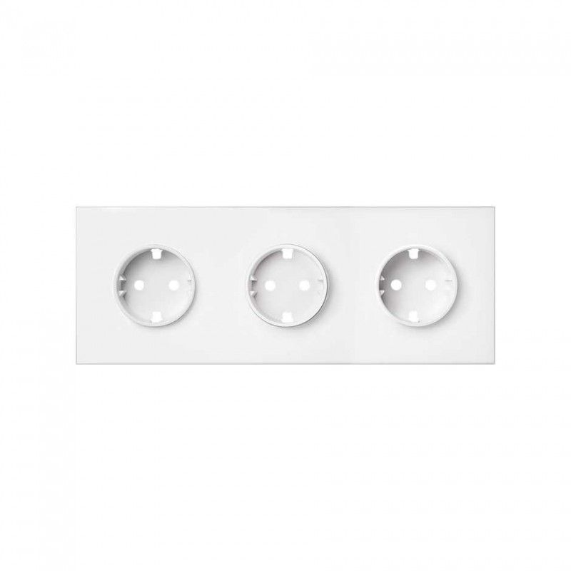 Simon 100 | Front kit 3 elements with 3 plugs schuko matt white 10020302-230