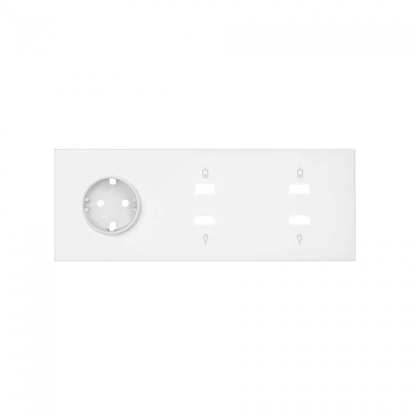 Simon 100 | Front kit 3 elements with 1 schuko plug and 2 HDMI + USB connectors matte white 10020305-230