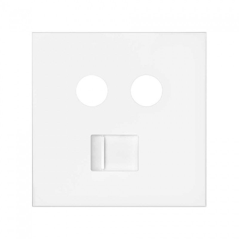 Simon 100 | Cover for inductive R-TV + SAT sockets and voice and data RJ45 matte white 10000072-230