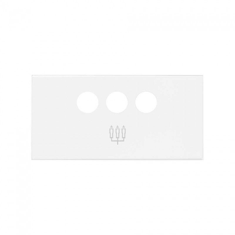 Simão 100 | Tampa para conector 3RCA branco fosco 10001093-230