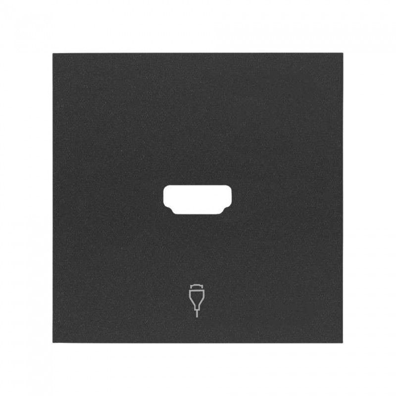 Simon 100 | Cover for matte black HDMI connector 10001094-238