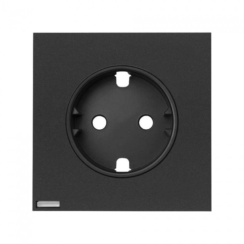 Simon 100 | IO cover for schuko plug matte black 10002041-238