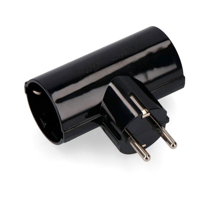 Adaptador doble negro 16A EDM 40058