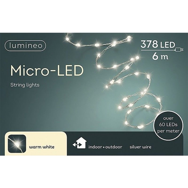 Guirnalda micro led extra brillante exterior blanco calido 600cm-378l EDM 71067