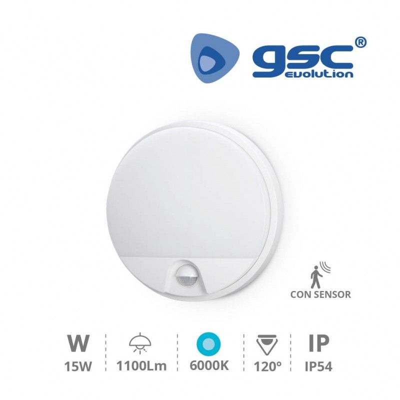 Aplique LED com sensor Detian 15W 6000K Branco GSC 200205015