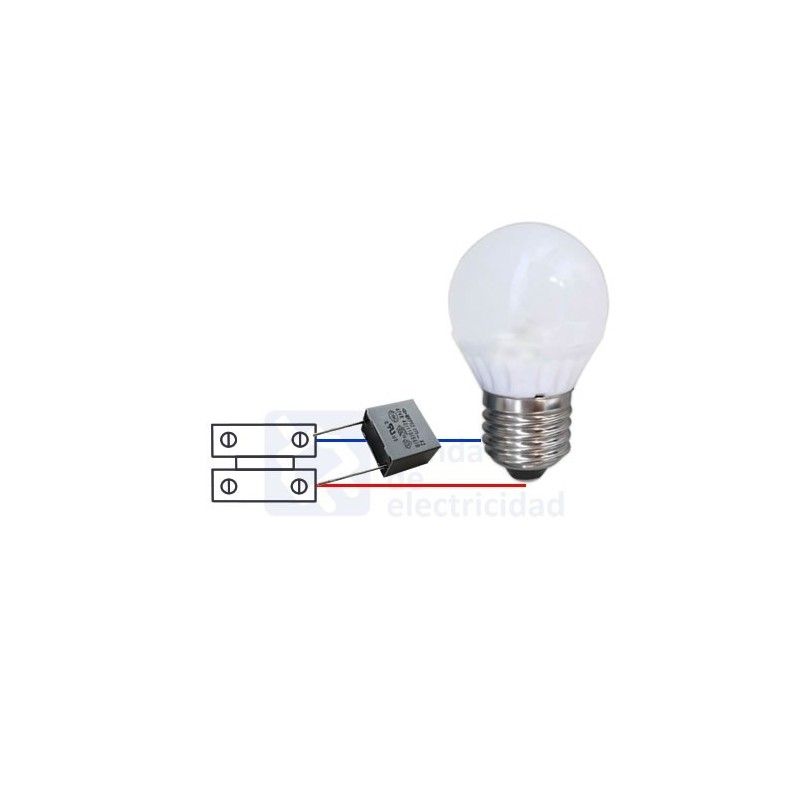 Condensador para evitar parpadeo de bombillas de led