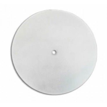 Vidro redondo curvo fosco com FURO CENTRAL 30 cm