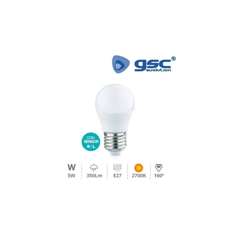 Lâmpada LED esférica crepuscular 5W E27 2700K GSC 002005151