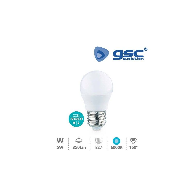 Lâmpada LED esférica crepuscular 5W E27 6000K GSC 002005152