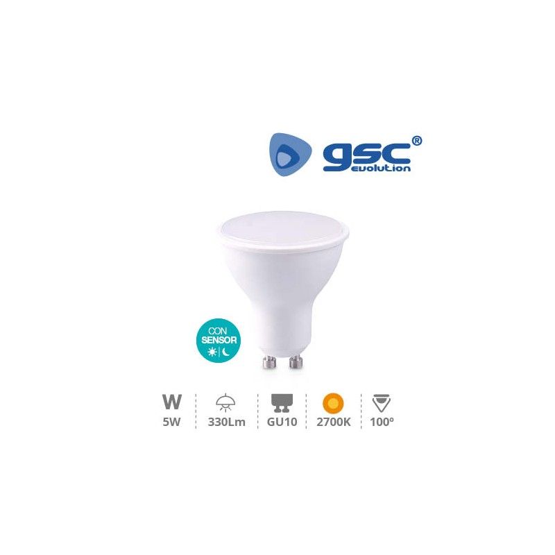 Lâmpada LED dicróica crepuscular 5W GU10 2700K GSC 002005155