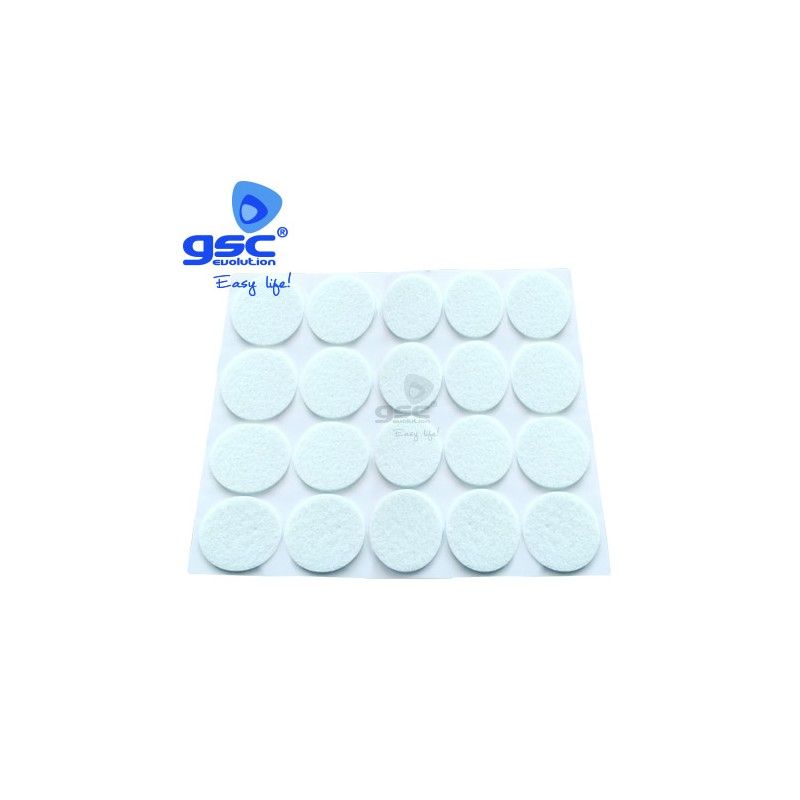 Set 20 round adhesive felt Ø16mm White GSC 003802750 GSC - 1