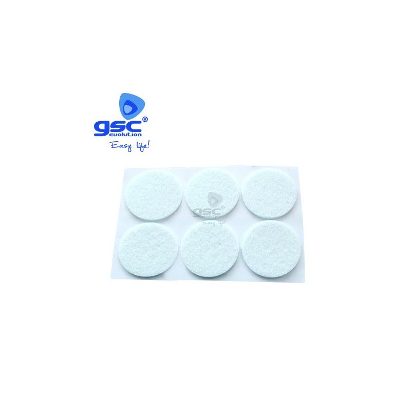 Set 6 round adhesive felt Ø30mm White GSC 003802753 GSC - 1