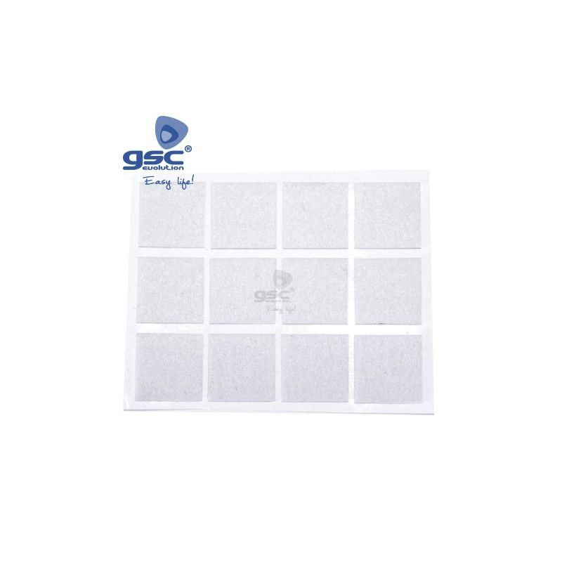 Set 12 adesivi quadrati in feltro 20x23mm bianco GSC 003802766 GSC - 1