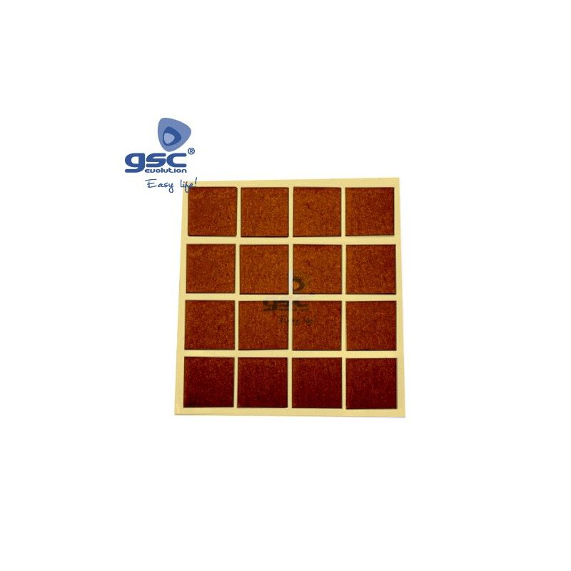 Set 16 fieltros adhesivos cuadrados 16x20mm - Marron GSC 003802771