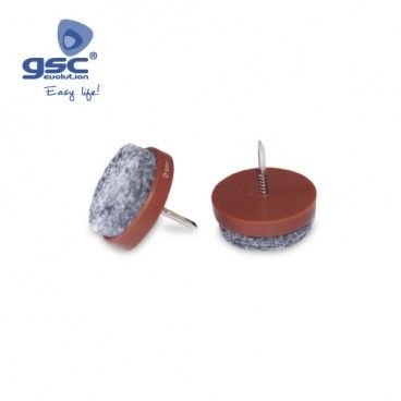 Set 4 feutres ronds avec clou Ø28mm Marron GSC 003802783 GSC - 1