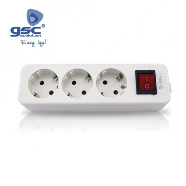 Mega base múltipla 3 tomadas + interruptor sem cabo GSC 000800276