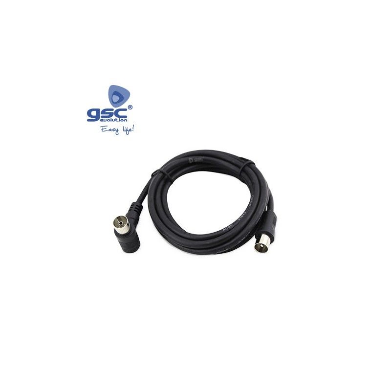 Extensão coaxial de TV angular preta 1,5M GSC 002602972