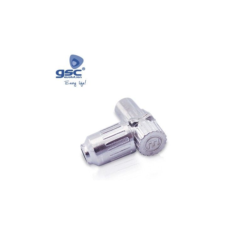 Conector hembra TV acodado metálico GSC 002603317