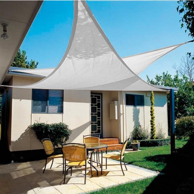 Toldo de vela triangular para jardim 3,6x3,6x3,6 metros branco