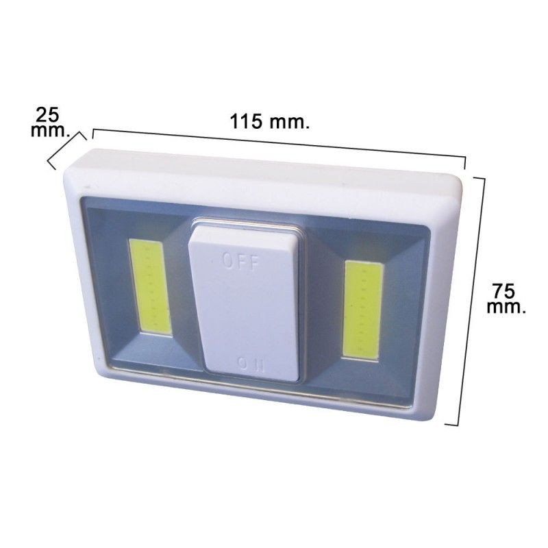 Aplique Led de Parede Com Interruptor (Fixação com Adesivo, Ímã ou Parafusos)