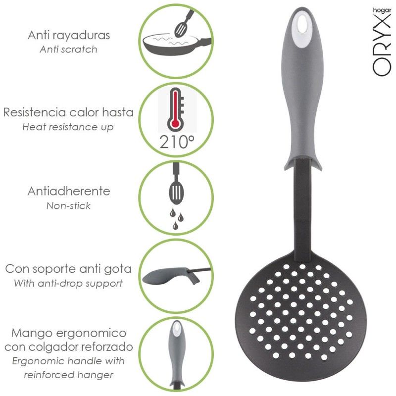 Juego de Utensilios de Cocina Antigoteo + Soporte Para Pared