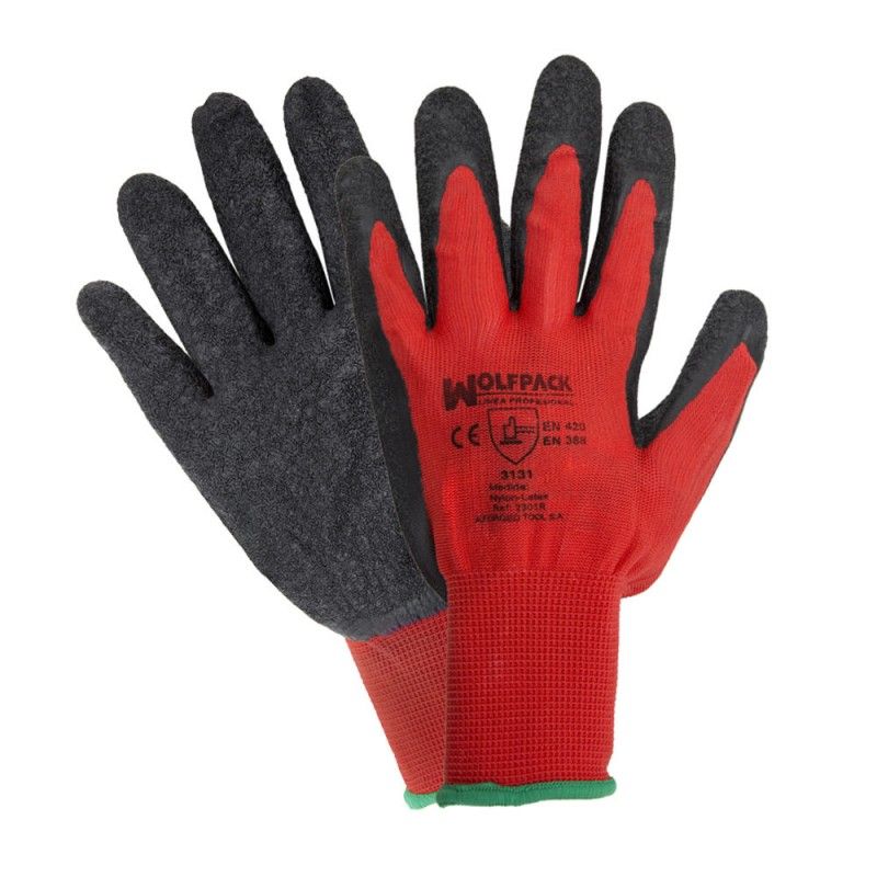 Guantes Latex / Nylon Gripflex Talla  8" (Par)