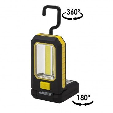 Linterna Led Magnetica 3 Watt. 210 Lumenes / 20 Lumenes Plegable Con Gancho