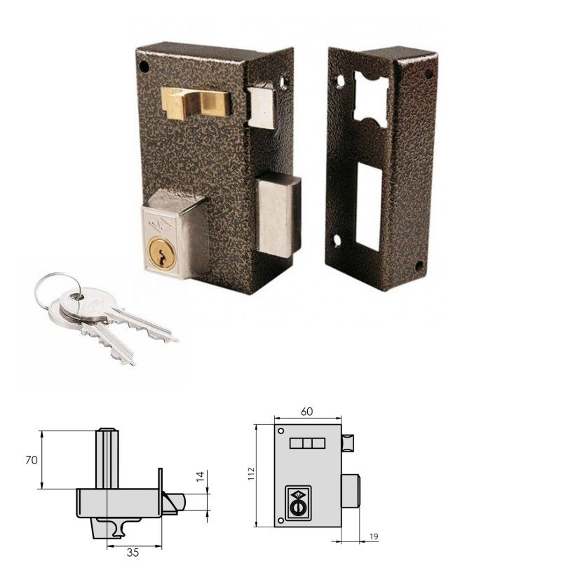 Fechadura Cvl 756A / 60 / Ferro Esmaltado Cilindro Direito 70 mm.