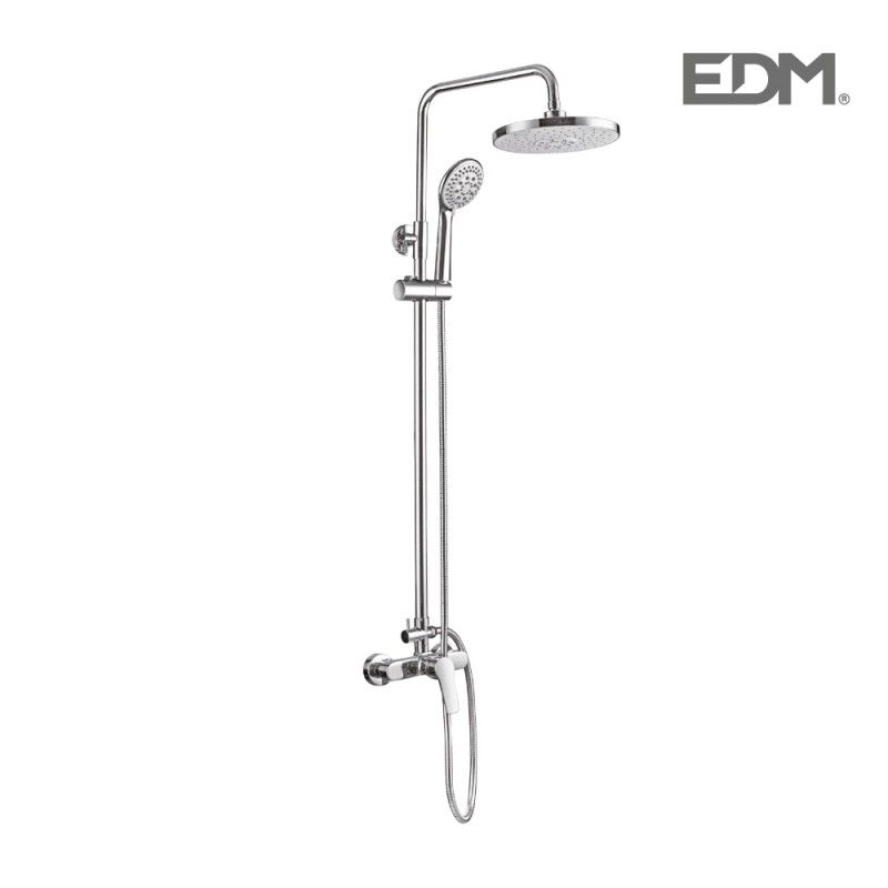 Barra baño con monomando, rociador superior, flexo y mango de ducha edm EDM 01146