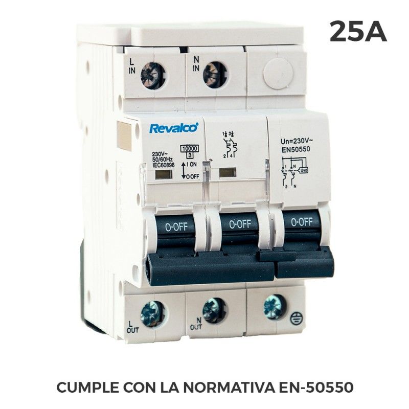 Iga 2p 25a c 10ka prot.sobretension permanente segun normativa en-50550 y transitorio 5-15ka 275v EDM 02504