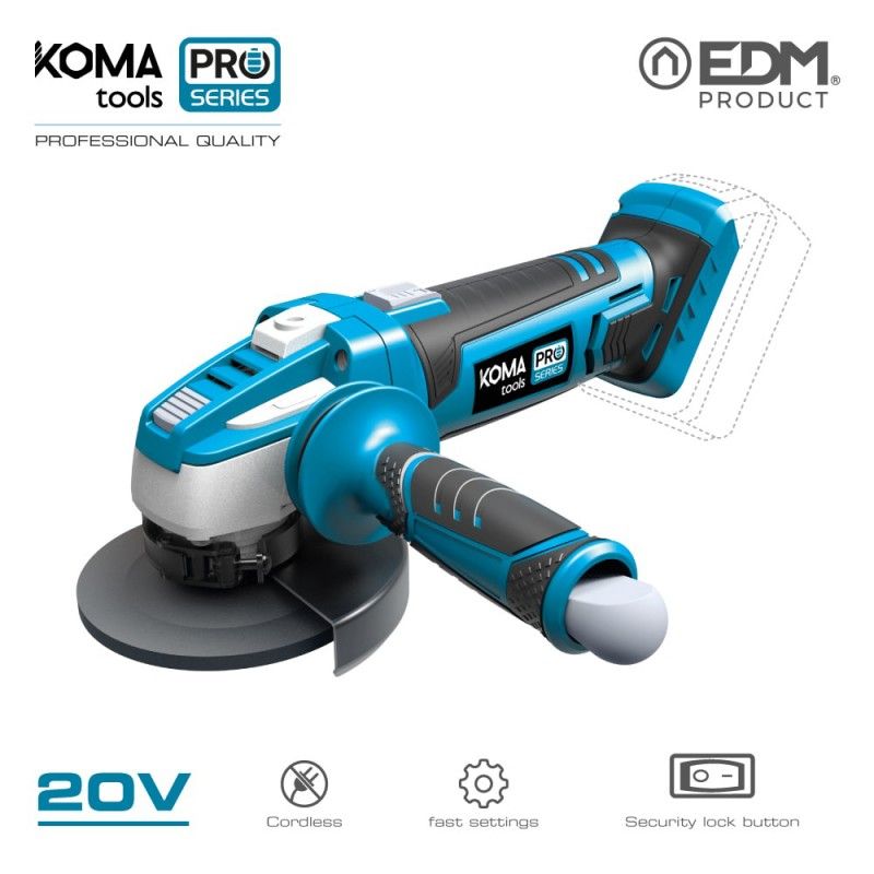 Amoladora 20v (sin bateria y cargador)  koma tools pro series battery edm EDM 08752