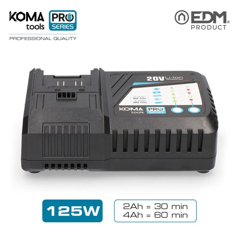 Cargador rapido bateria 125w koma tools pro series battery edm EDM 08773