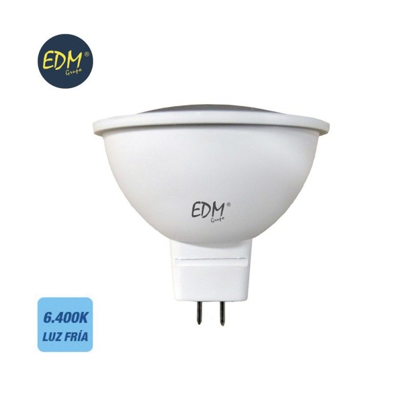 Lâmpada LED dicróica mr16 gu5.3 5w 12v 450lm 6400k luz fria ø5x5cm EDM