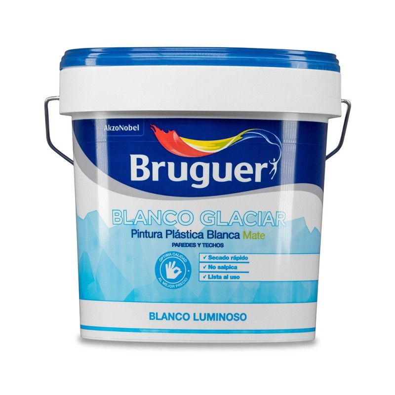 Pintura plástica interior blanco glaciar mate 4l bruguer EDM 25032