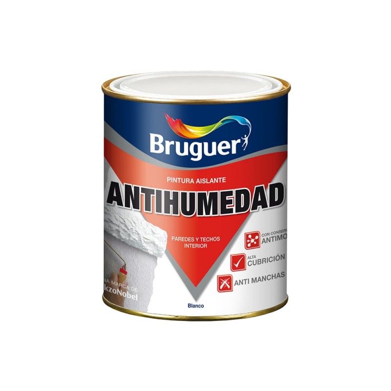 Pintura antihumedad mate blanco 0,75l bruguer EDM 25056