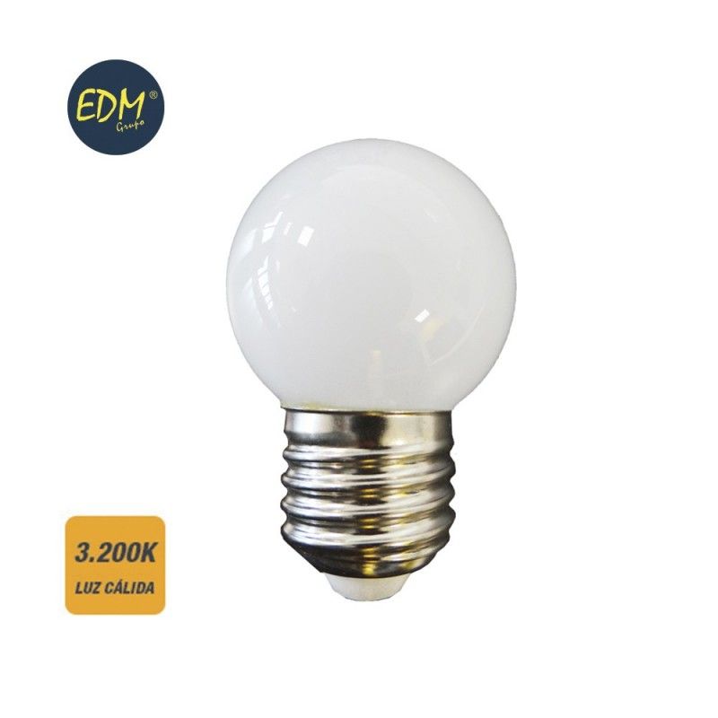 Lâmpada esférica LED e27 1.5w 130lm 3000k luz quente ø45x69mm EDM