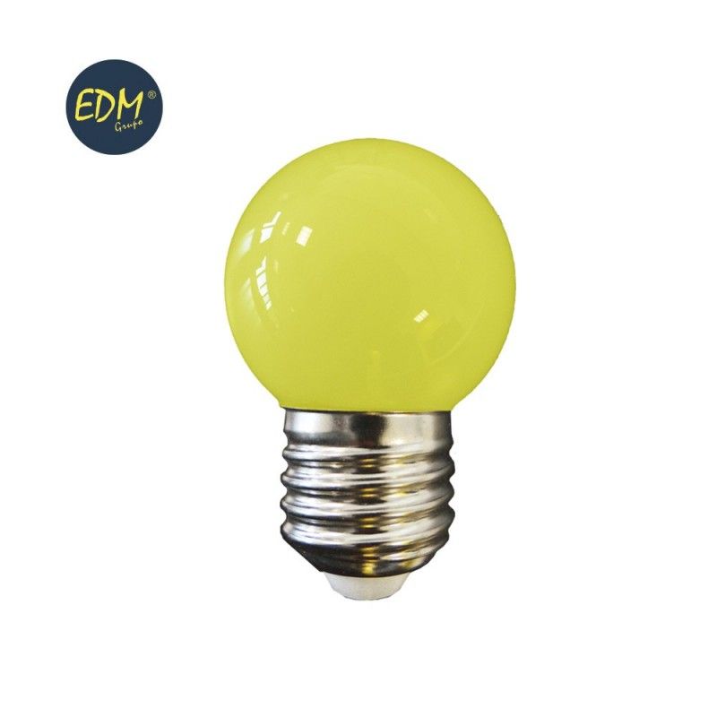 Lâmpada esférica LED E27 1w 80lm luz amarela ø45x69mm EDM